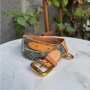 Louis Vuitton Vintage Y2K Denim Monogram Belt